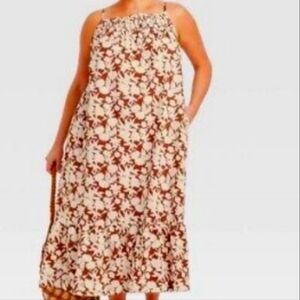 BOHEMIAN TIERED SUMMER DRESS WITH POCKETS SIZE 4X